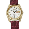 SEIKO King SEIKO Day-Date W36mm Gold Leather Cap Silver Dial5626-7040