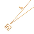 LOUIS VUITTON LV & Paris Arc de Triomphe Necklace RoseM00524 Gold Plated