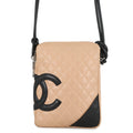 CHANEL Cambon line Shoulder Bag Beige/BlackA25178 Lambskin Size Medium