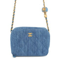 CHANEL Matelasse Pearl Crush Camera Bag Chainshoulder Bag BlueAP2463 Denim