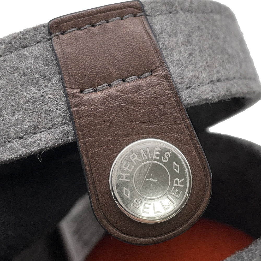 HERMES Sugar box Gray Felt