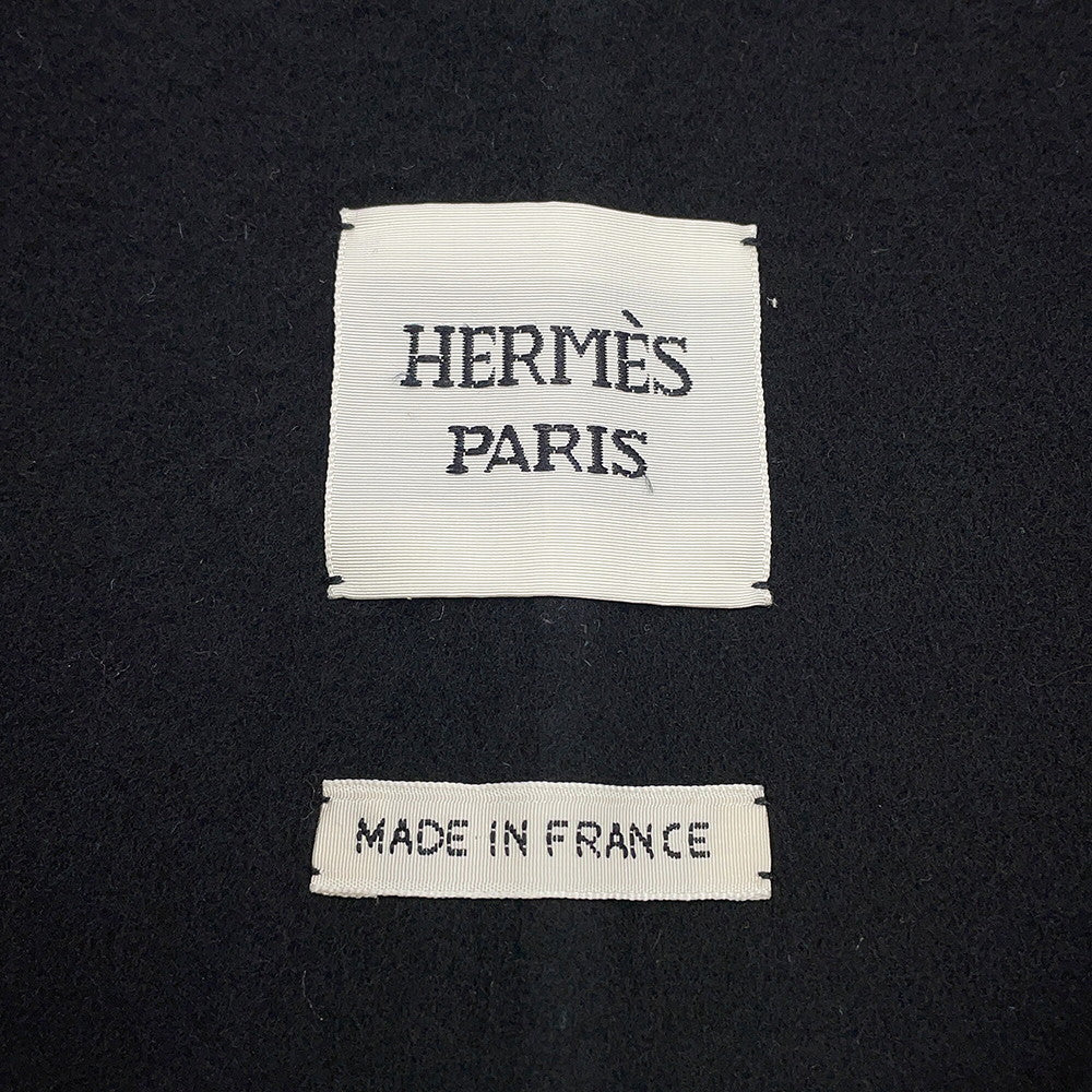 HERMES Long gilet Size 34 Navy Cashmere100%
