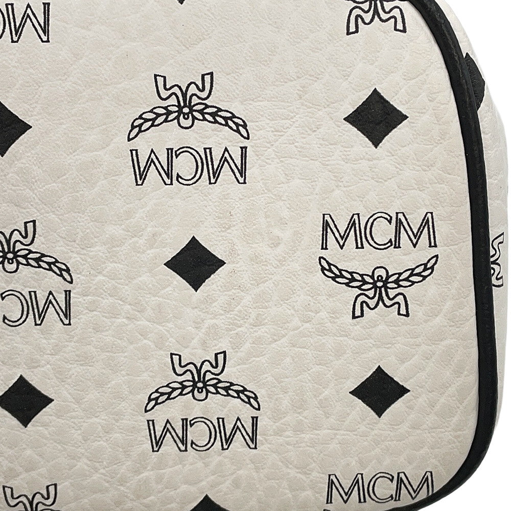 MCM Visetos Stark Backpack White/BlackMMKCSVE02WT001 Leather