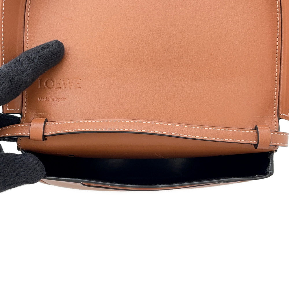 LOEWE Anagram Heel Bag Shoulder Bag Tan Leather