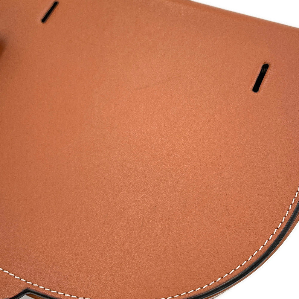 LOEWE Anagram Heel Bag Shoulder Bag Tan Leather