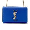SAINT LAURENT PARIS Kate Shoulder Bag Blue354121 Leather