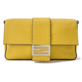 FENDI Selleria Baguette for Men Waist Bag Yellow/Black7VA472 Leather