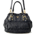 PRADA Gathered 2WAYHandbag BlackBN2346 Nylon Leather