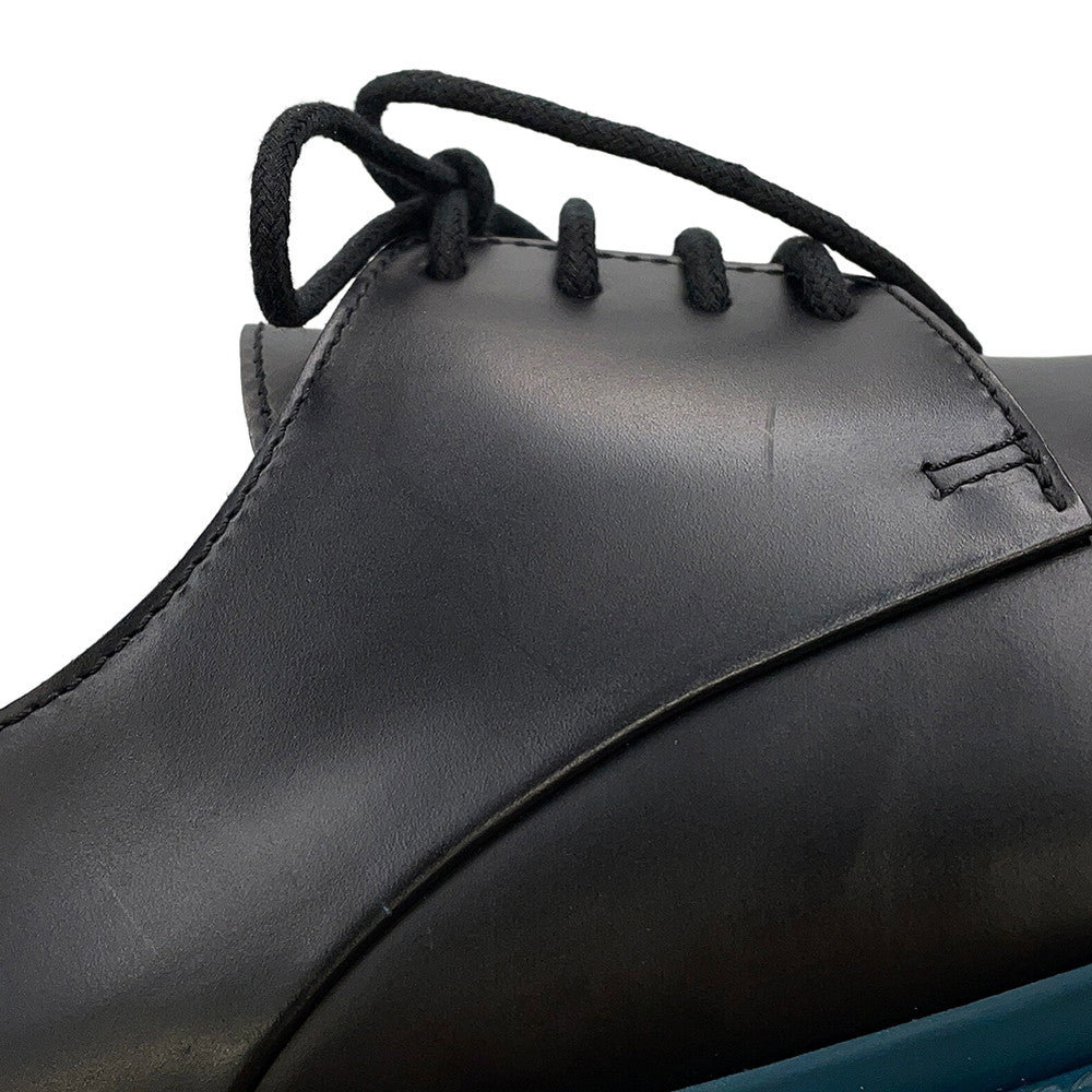 Bottega Veneta Lace-up INTRECCIATO business shoes Black/Blue Leather Size 38