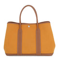 HERMES Garden Party Saffron/Gold Toile Officier Negonda Leather Size PM