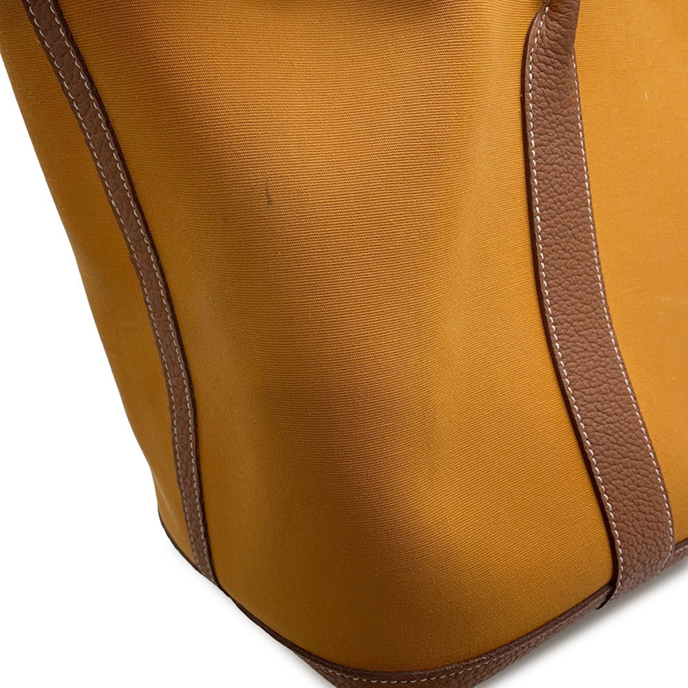 HERMES Garden Party Saffron/Gold Toile Officier Negonda Leather Size PM