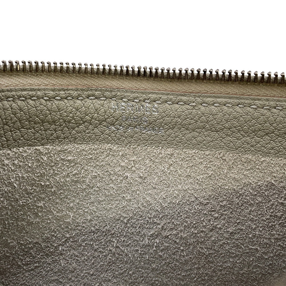 HERMES Caba Cityslide clutchertige Gris Tourterelle Togo Leather Size 24