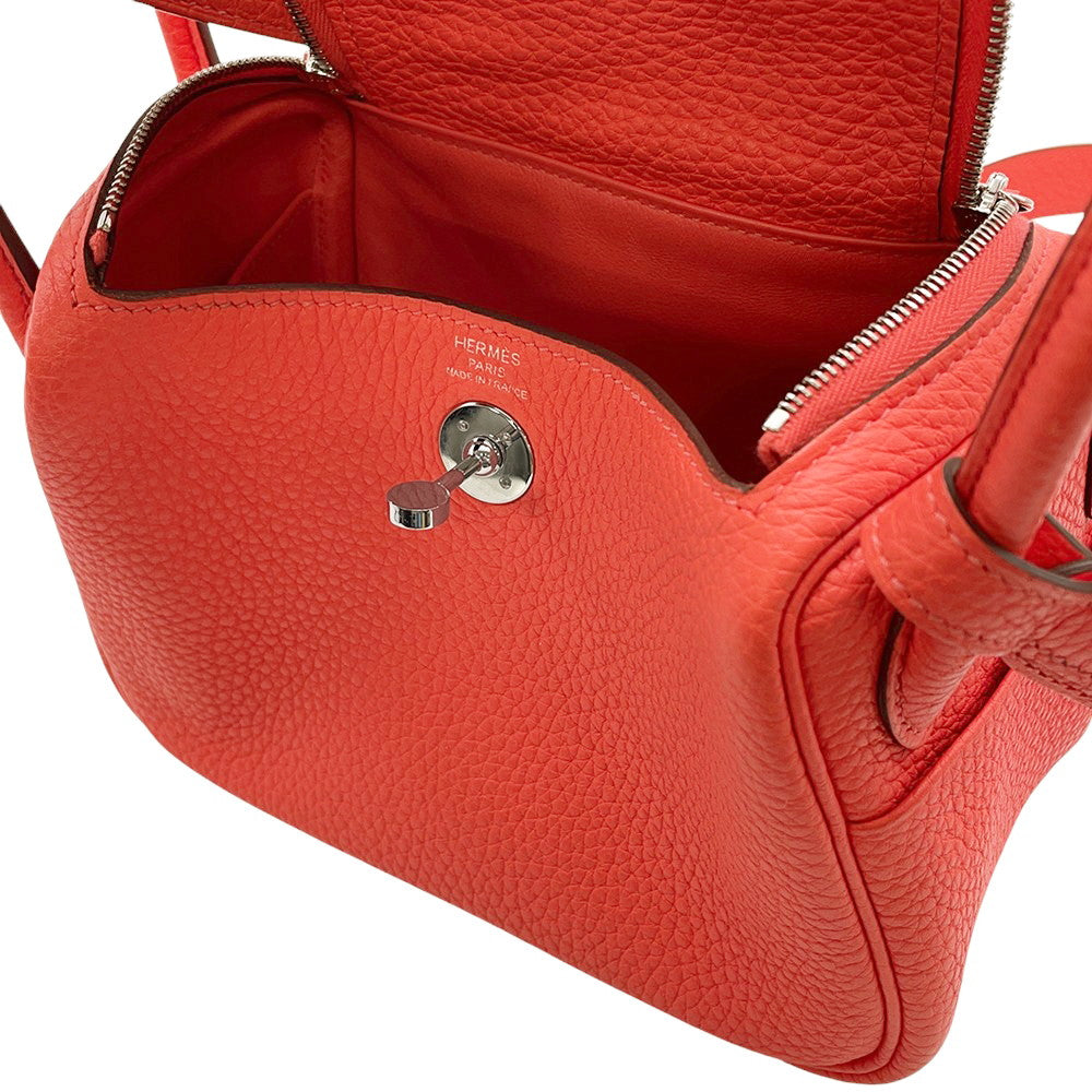 HERMES Lindy Rose texas Taurillon Clemence Size Mini