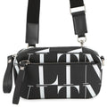Valentino Garavani Full logo Shoulder Bag Black/White Leather