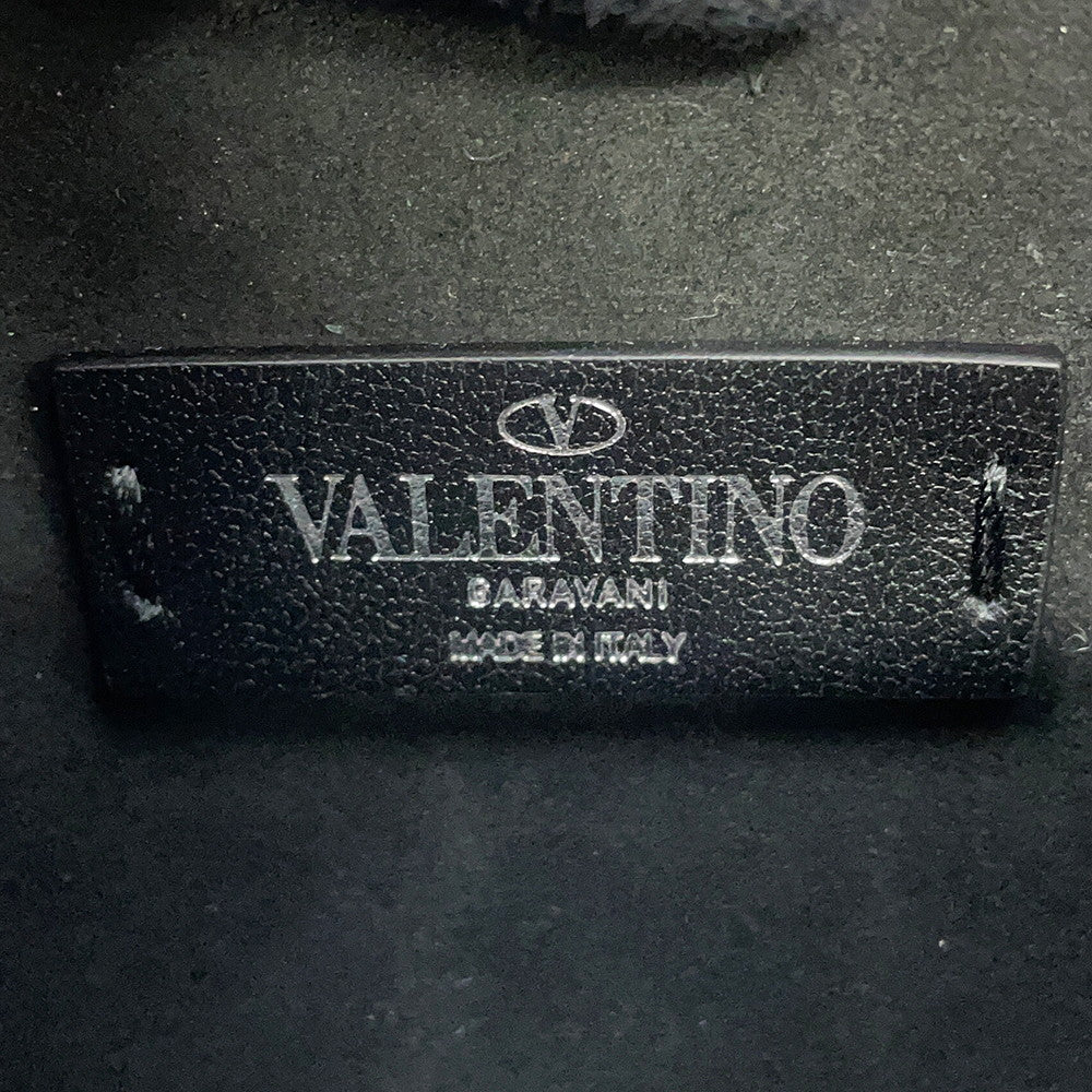 Valentino Garavani Full logo Shoulder Bag Black/White Leather