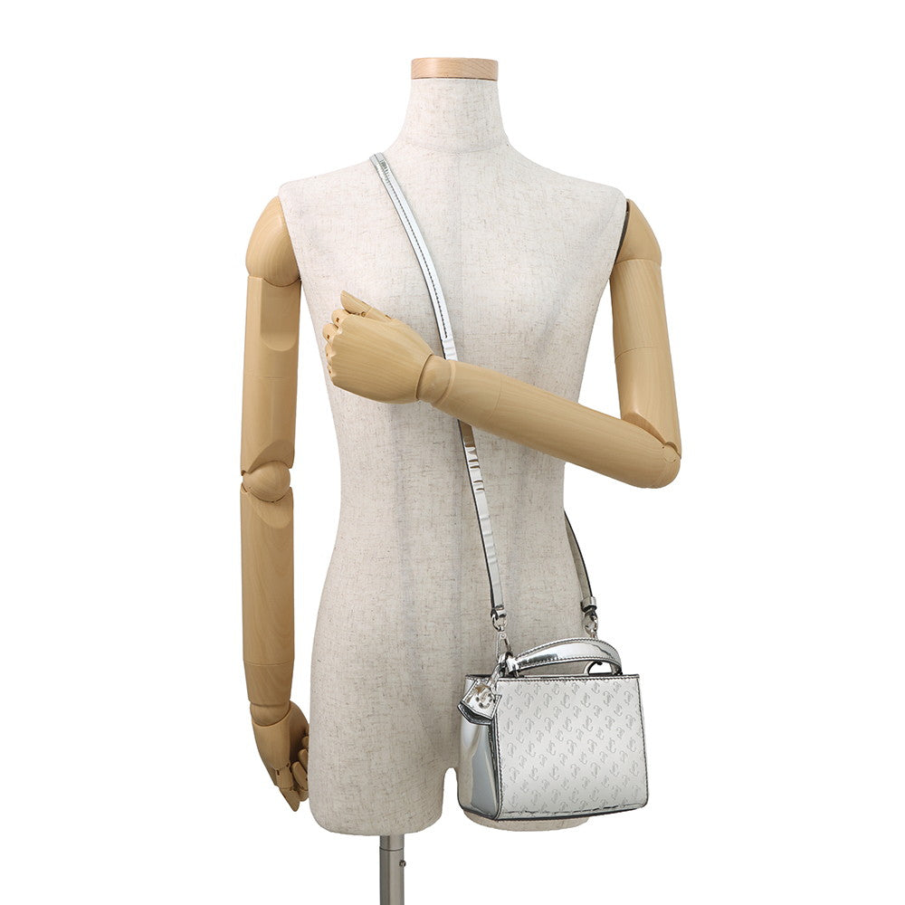 JIMMY CHOO Varenne 2-way tote Silver Patent Leather Size Mini