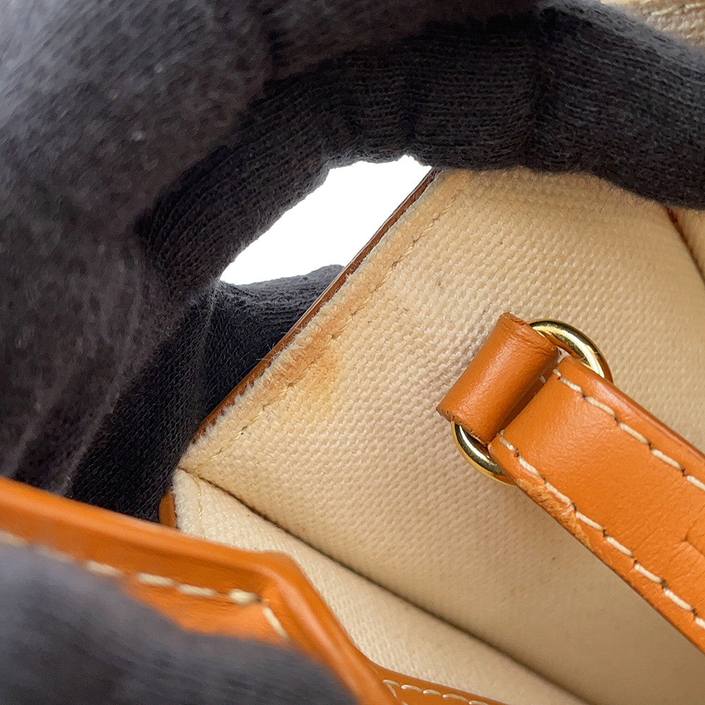 CELINE Vertical Cabas 2-way Tote Natural/Tan193302 Canvas Leather Size Mini