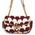 GUCCI GG Marmont Knit Shoulder Bag Bordeaux/White443497 Wool Leather