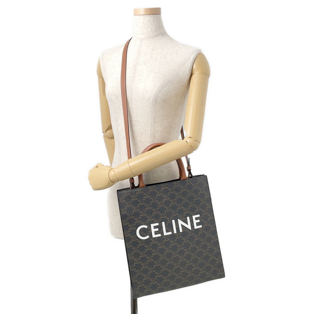CELINE Vertical hippopotamus Tan191542 PVC Leather Size Small