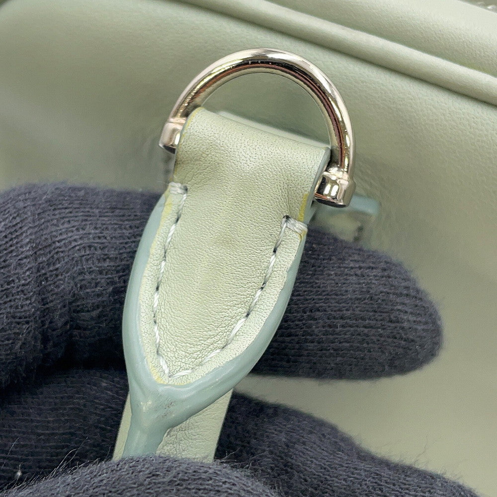 LOEWE Amazona Square 2-way Bag Light GreenA039N10X03 Calf Leather Size 19