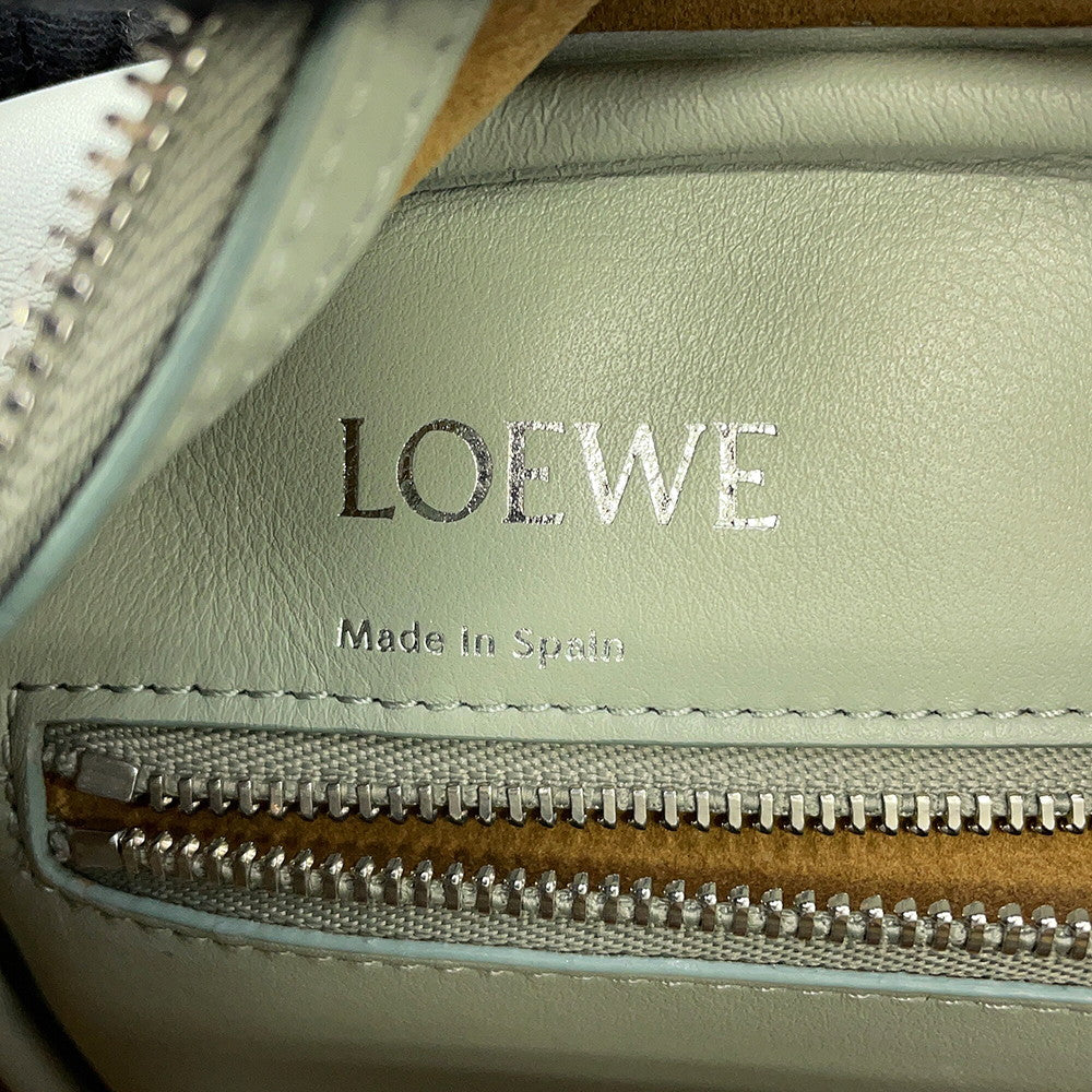 LOEWE Amazona Square 2-way Bag Light GreenA039N10X03 Calf Leather Size 19