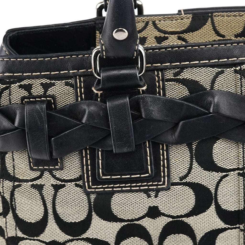 F13065 Grey Black Signature Hamptons Tote Bag