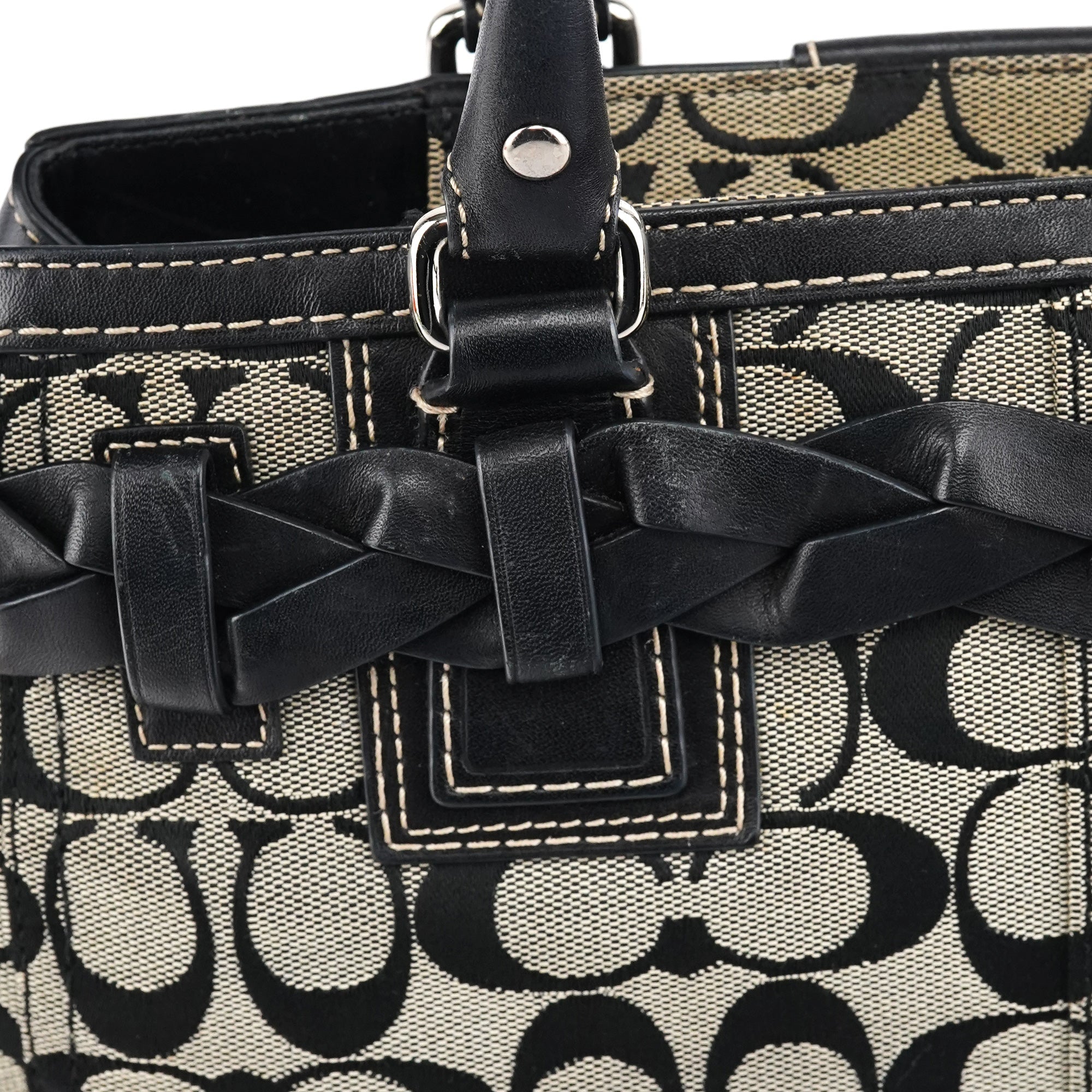 F13065 Grey Black Signature Hamptons Tote Bag