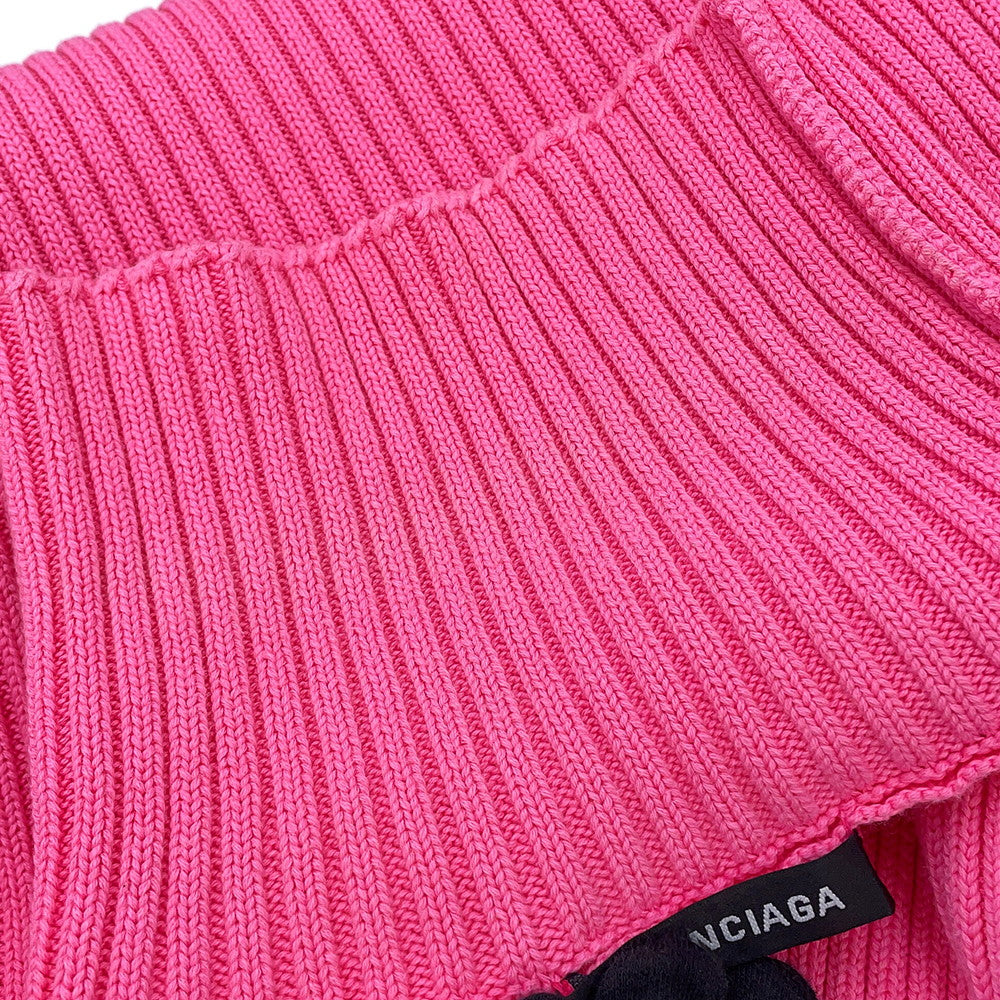 BALENCIAGA Logo Oversized Knit Size XS Pink583089 Cotton100%