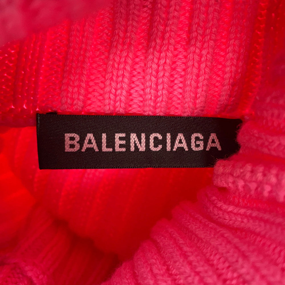 BALENCIAGA Logo Oversized Knit Size XS Pink583089 Cotton100%