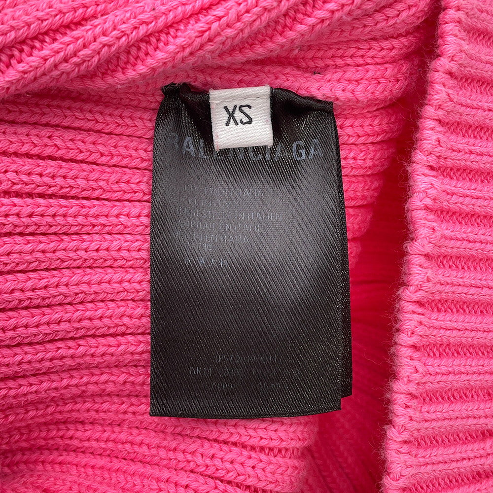 BALENCIAGA Logo Oversized Knit Size XS Pink583089 Cotton100%