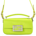 FENDI Baguette Phone Pouch Light Green/Brown7AS142 Satin