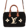 LOUIS VUITTON Speedy Bandouliere Noir/WhiteM11797 Monogram Shearling Size 30