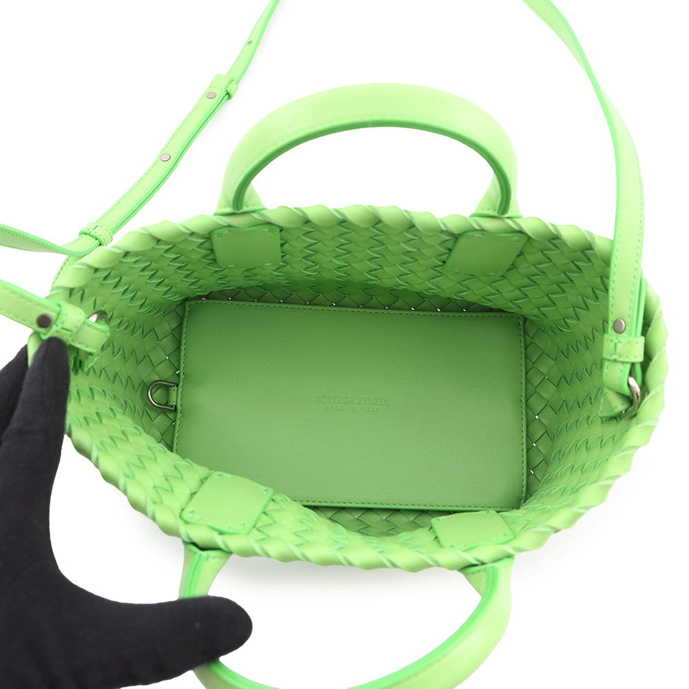 Bottega Veneta INTRECCIATO Mini Cabas 2WAYBag Green709464 Lambskin