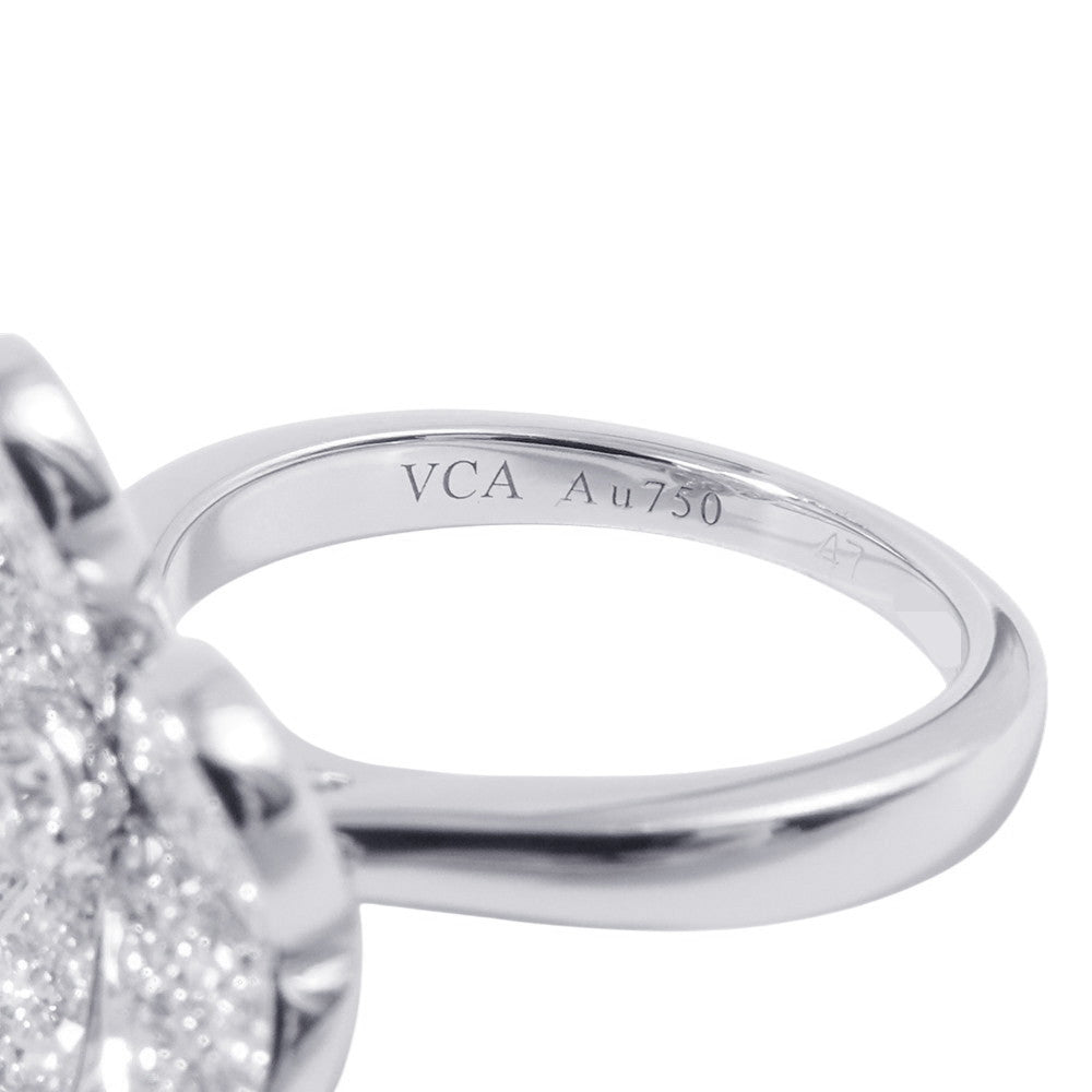 Van Cleef & Arpels Frivole Ring 1 flower Size 47/#7VCARD31648/VCARD31600 18K White Gold