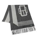 HERMES Scarf《Sangle a Boucle》 Antogracito/Gris Clair Cashmere100%