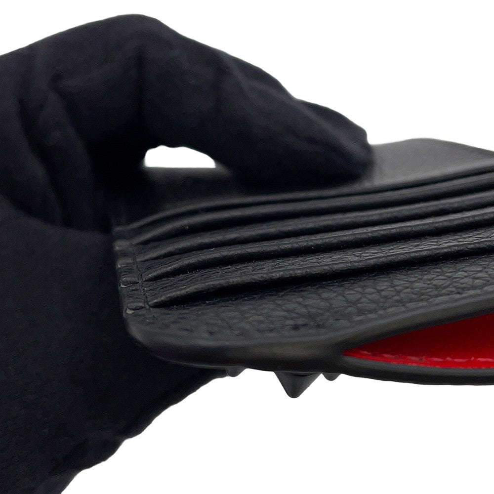 Christian Louboutin Studded Coin Purse Fragment Case Black3225116 Leather