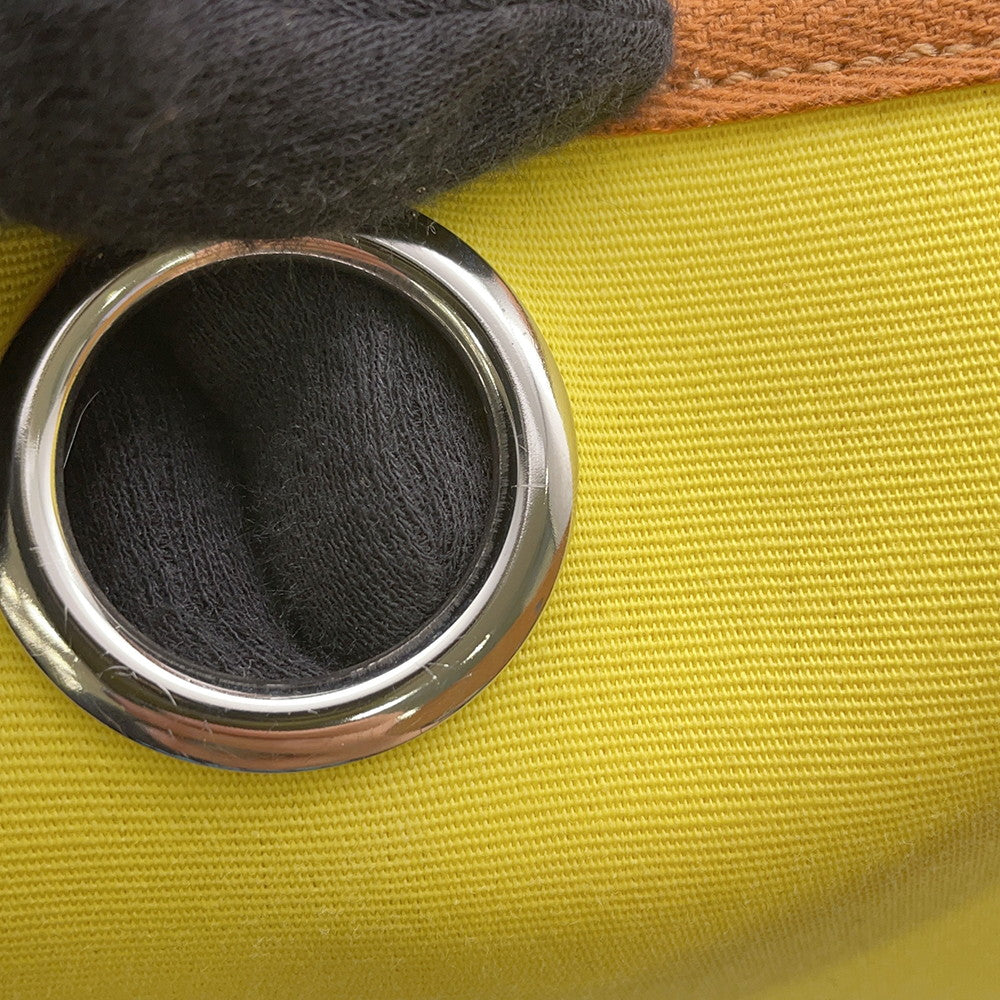 HERMES Herbag Zip Le Tournet Citron/Natural Toile Officier Vache Hunter Leather Size PM