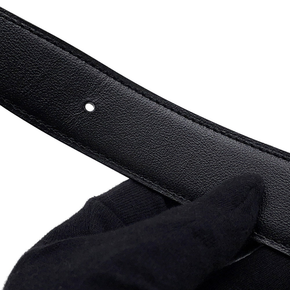 HERMES Jumbo Belt Reversible Belt Size 80 Black/Gold Box Calf Leather Togo Leather