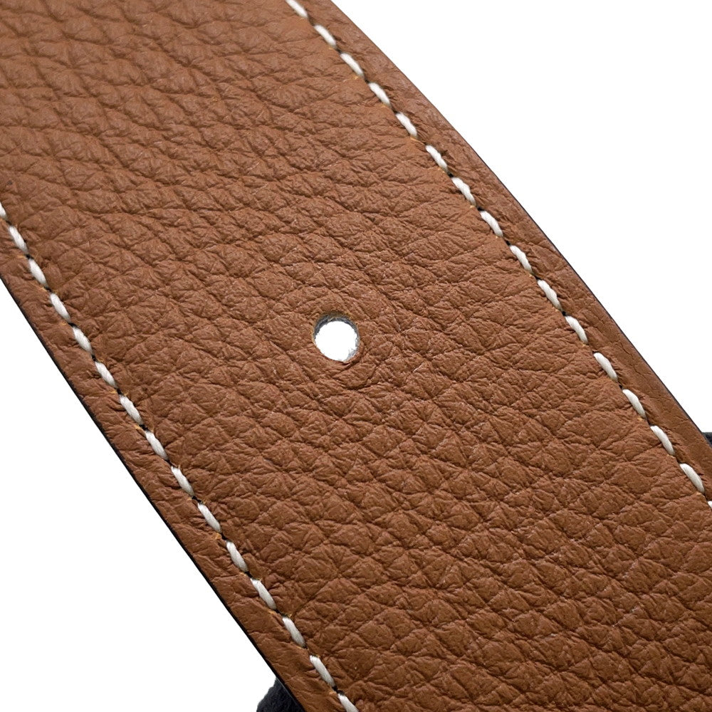HERMES Jumbo Belt Reversible Belt Size 80 Black/Gold Box Calf Leather Togo Leather