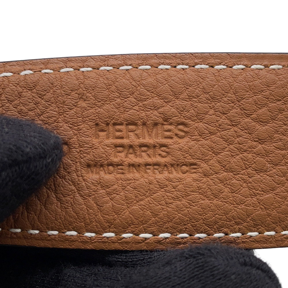HERMES Jumbo Belt Reversible Belt Size 80 Black/Gold Box Calf Leather Togo Leather