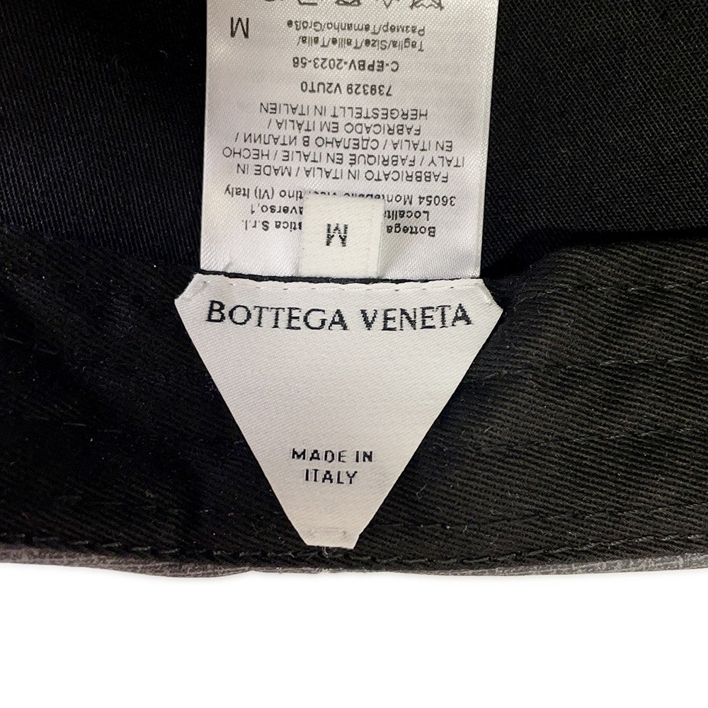 Bottega Veneta Jersey Print Nubuck Leather Cap Size M Gray739329 V2UT0 Leather