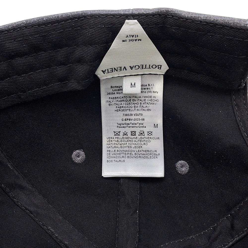 Bottega Veneta Jersey Print Nubuck Leather Cap Size M Gray739329 V2UT0 Leather