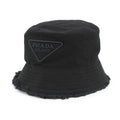 PRADA Triangle fringe bucket hat (2022) Size M Black1HC137 Cotton100%