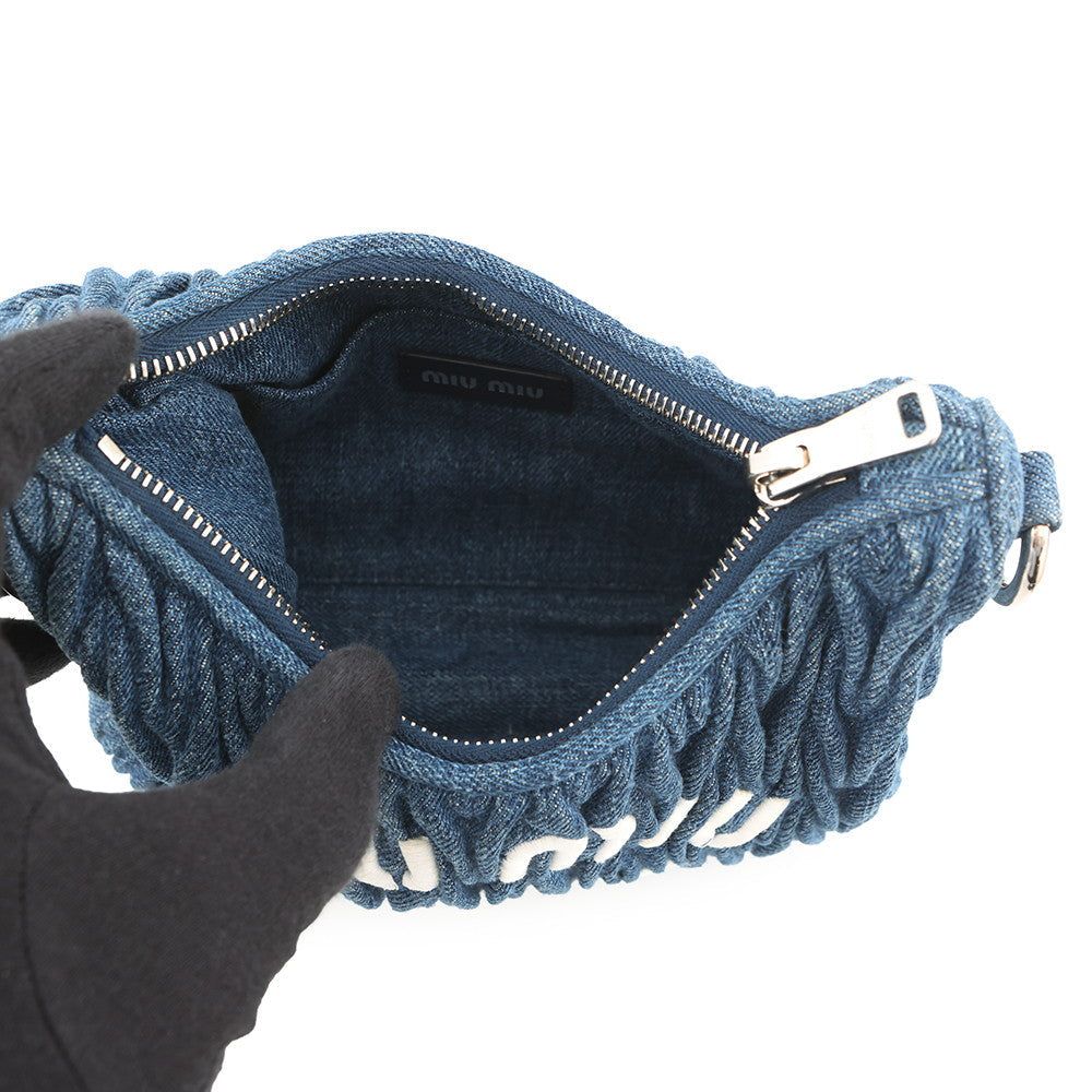 MIUMIU Matelasse 2-Way Bag Blue5BH211 Denim