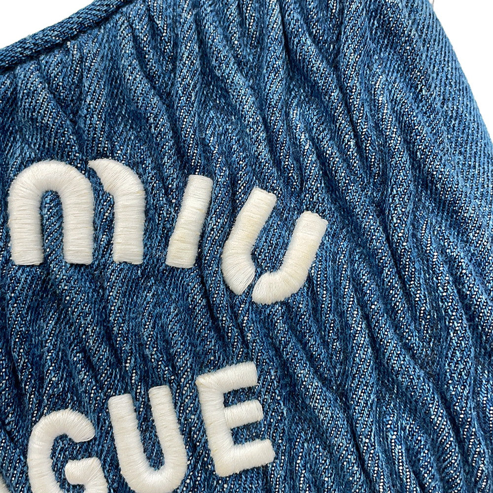 MIUMIU Matelasse 2-Way Bag Blue5BH211 Denim