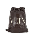 Valentino Garavani VLTN Logo Backpack Brown Leather