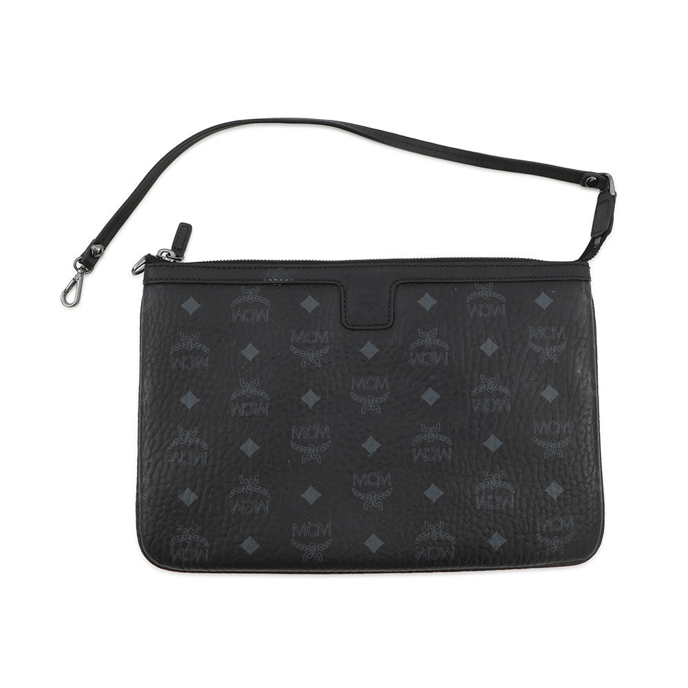 MCM Visetos Tote Bag Black/GrayMWPS5AVI38BK001 Leather