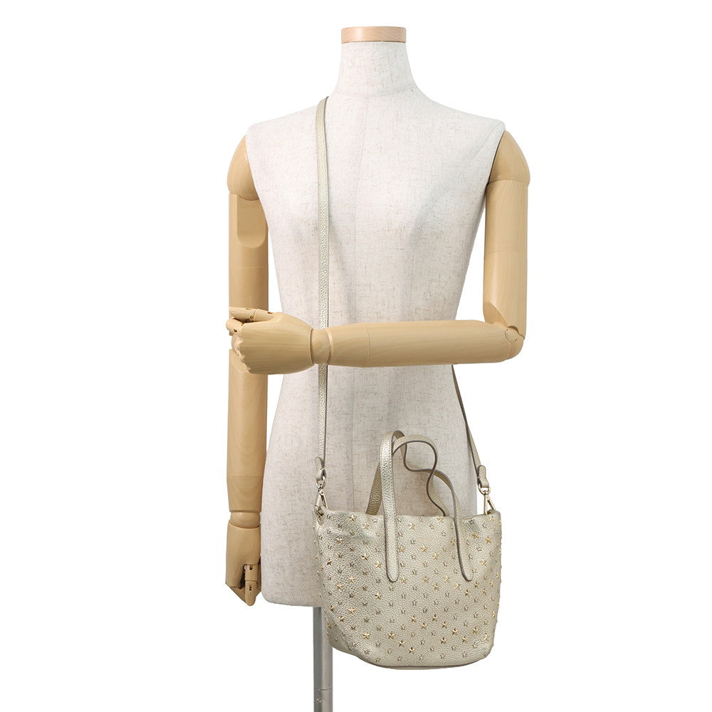 JIMMY CHOO Mini Sara Star Studded 2-Way Bag Gold229MINISARA Leather Size Mini