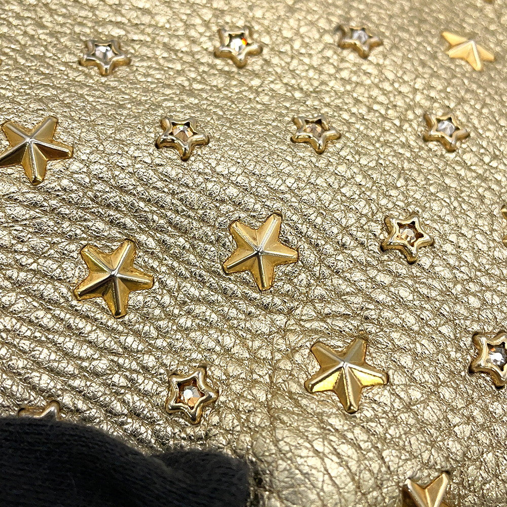 JIMMY CHOO Mini Sara Star Studded 2-Way Bag Gold229MINISARA Leather Size Mini