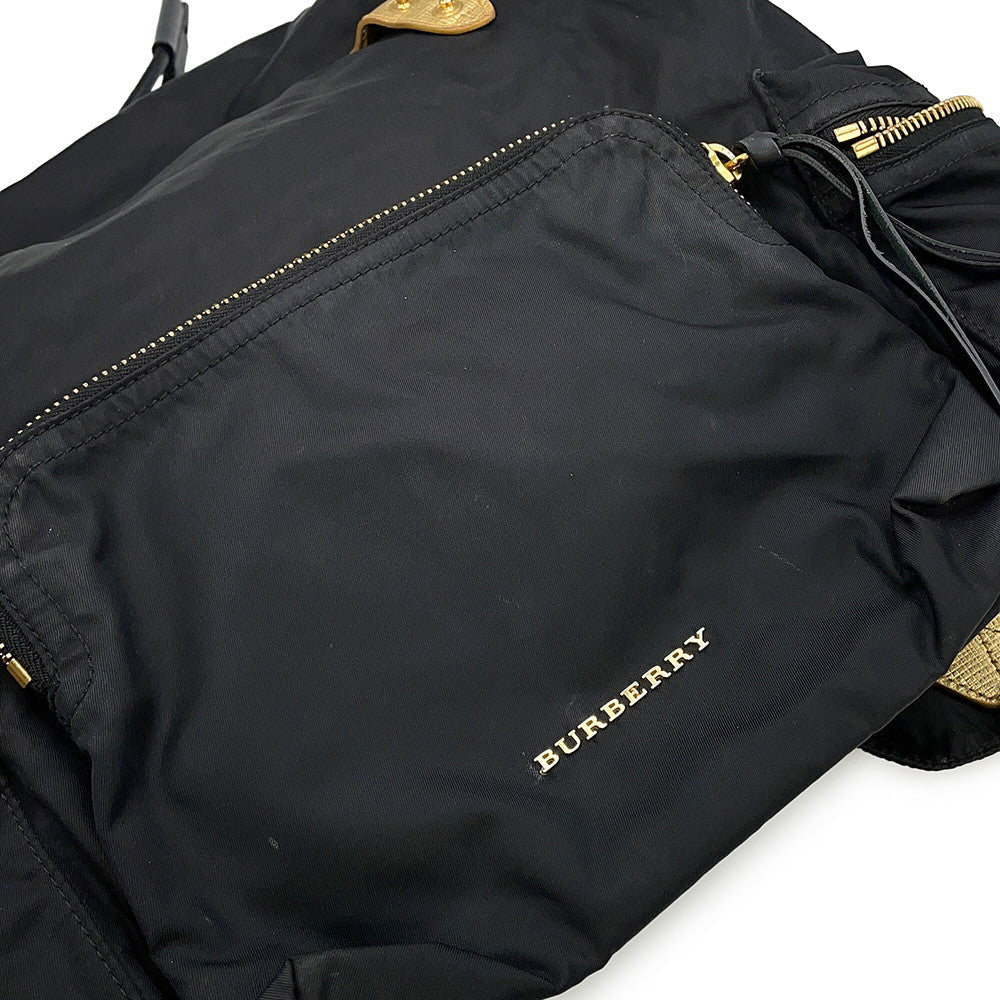 BURBERRY Logo Backpack Black4033282 Nylon Leather